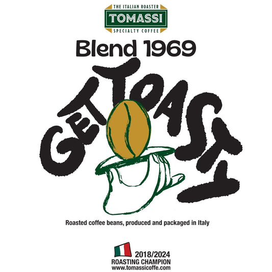 Caffè specialty Blend 1969 Tomassi Coffee, miscela Brasile Perù Etiopia, in grani e macinato